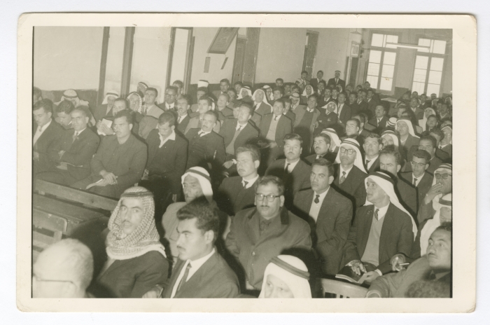 A photo taken during a school meeting in Nablus