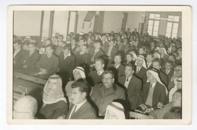 A photo taken during a school meeting in Nablus