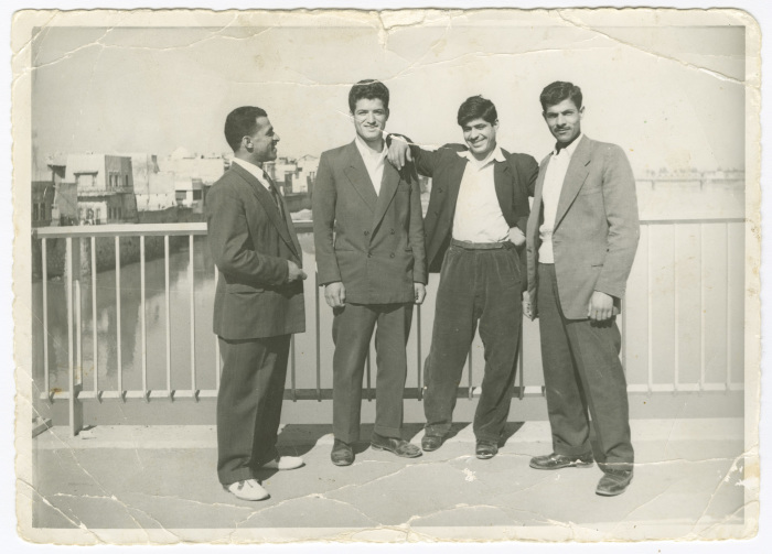 Relatives on al-Maseb Bridge in Baghdad
