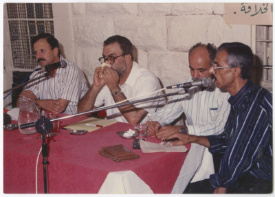 Men at a political seminar