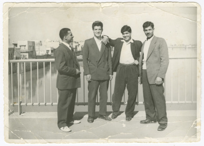 Relatives on al-Maseb Bridge in Baghdad