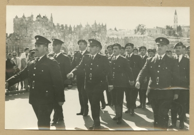 Israeli military parade queues in Jerusalem