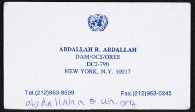 A Business Card for Abdallah R. Abdallah 
