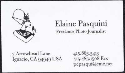 A Business Card for Elaine Pasquini 
