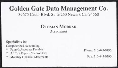A Business Card for Othman Morrar