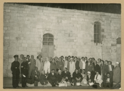 A Photograph of Tourists near the Mandelbaum Gate, 1955-67
