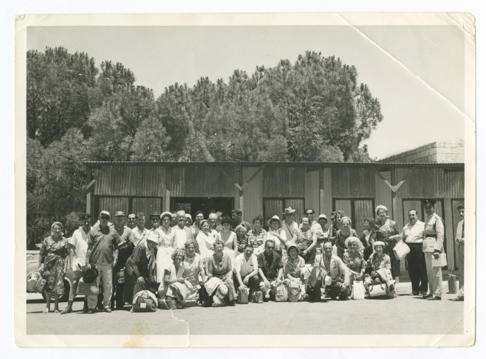 Visitors near the Mandelbaum Gate