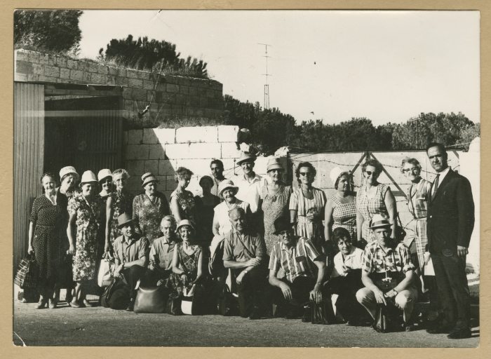 A Photograph of Tourists near the Mandelbaum Gate, 1955-67
