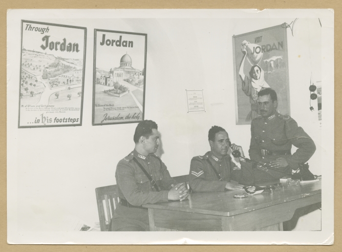 Jordanian police officers at Mandelbaum Gate office