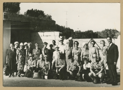 A Photograph of Tourists near the Mandelbaum Gate, 1955-67
