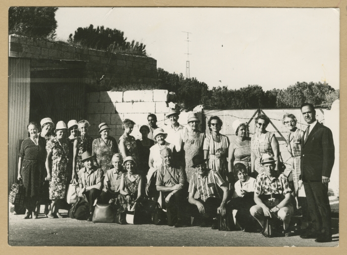 A Photograph of Tourists near the Mandelbaum Gate, 1955-67
