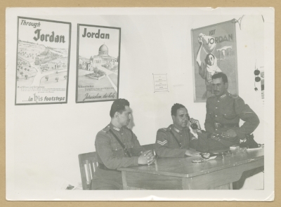 Jordanian police officers at Mandelbaum Gate office