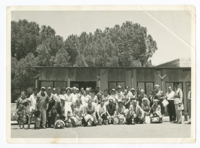 Visitors near the Mandelbaum Gate