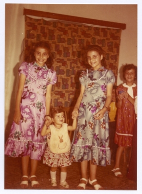 Two sisters from the Dagher Family at the house of one of their relatives in Ramallah