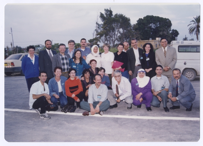 A group of people during the cultural exchange activity with an Israeli delegation from Mo Ibrahim Foundation in Jericho