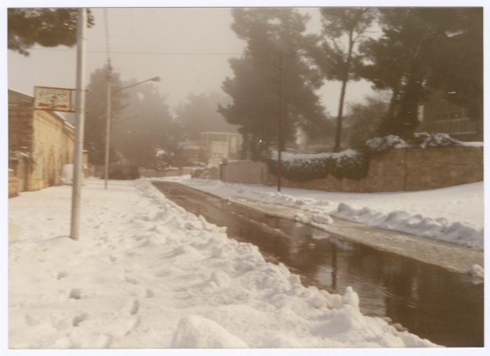 Ramallah during a blizzard in 1980