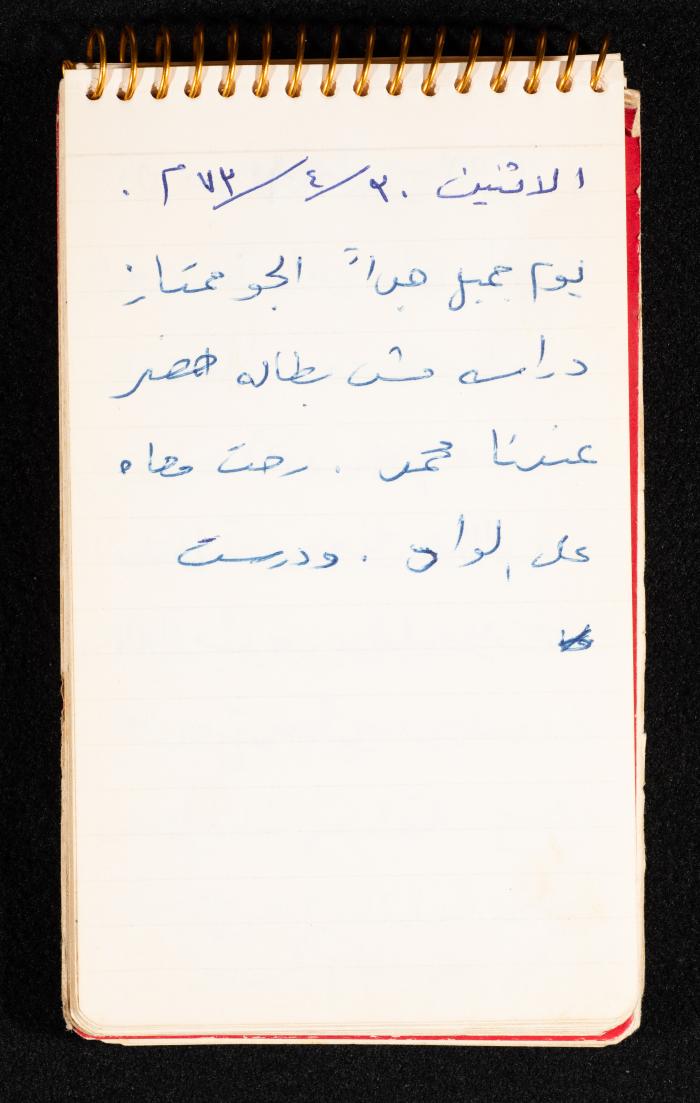 Yousra Awawdeh Diaries, Dura, 30 April 1973