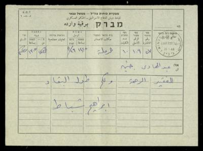برقية تعزية من ابراهيم شباط إلى آل عبد الهادي، 30 تشرين الثاني 1968
