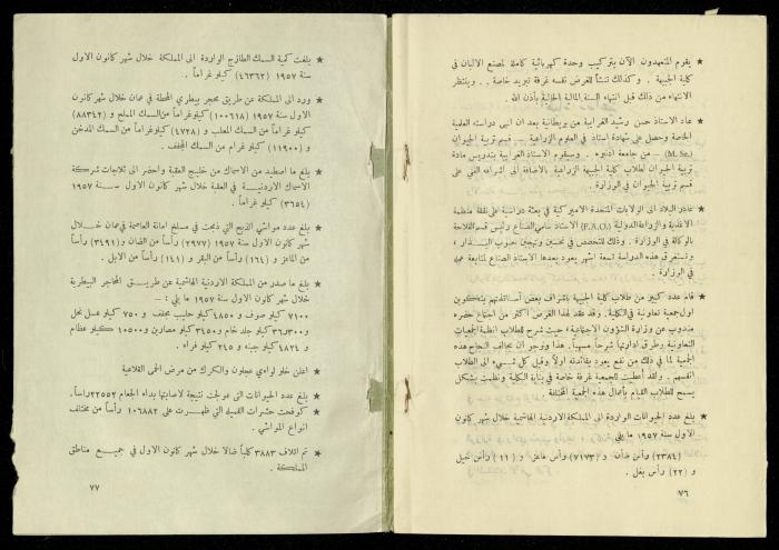 العدد الخامس من مجلة الزراعة الأردنية، شباط 1958