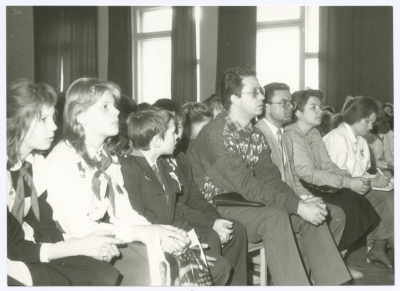 A man from the Dagher Family during a meeting with the school students in Moscow