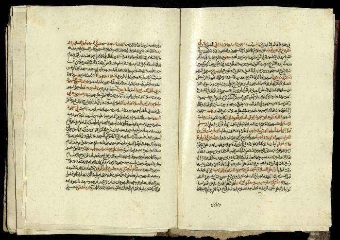 كتاب في شرح وتوضيح أحكام الصلاة والوضوء وفقًا لأحكام الشريعة الاسلامية، القرن التاسع عشر 