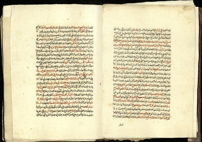 كتاب في شرح وتوضيح أحكام الصلاة والوضوء وفقًا لأحكام الشريعة الاسلامية، القرن التاسع عشر 