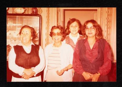 Nuzha and Samah Nusseibeh, Bakiza al-Immam, and Nawal Anashashibi, 1984