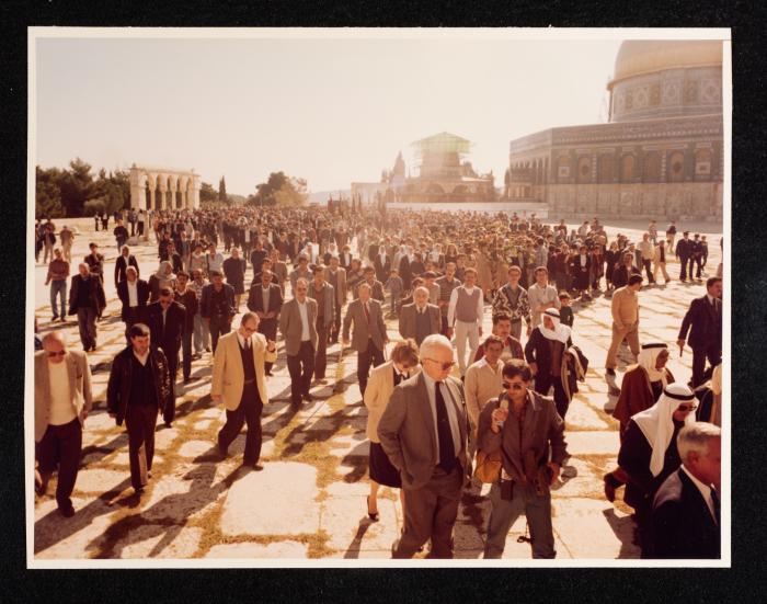 Anwar Nusseibeh's Funeral next to the Dome of the Rock, 1986