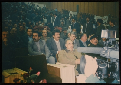 Samir Ghaushe at a Solidarity Festival in Baghdad Protesting the US Threats against Iraq