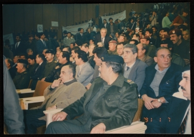 Samir Ghaushe at a Solidarity Festival in Baghdad Protesting the US Threats against Iraq