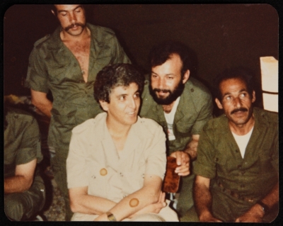 Dr Samir Ghaushe at Arqoub Camp  with a Group of Fighters from the Ranks of the Palestinian Popular Struggle Front