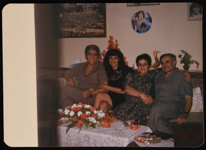 Dr Samir Ghaushe with his Wife Sahar 'am 'aly at the House of Abu Maher al-Yamany in Damascus, Syria