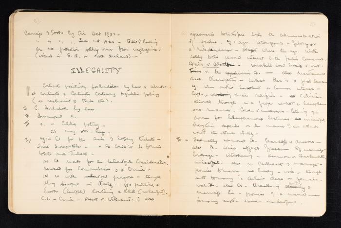 Anwar Nusseibeh's Notebook, Cambridge, October 1933