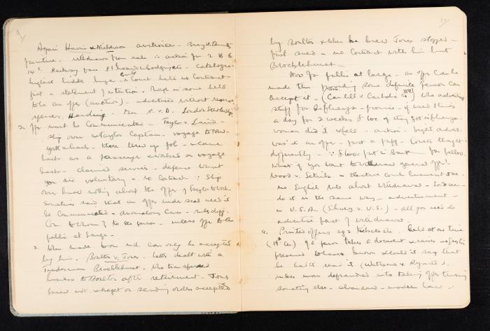 Anwar Nusseibeh's Notebook, Cambridge, October 1933