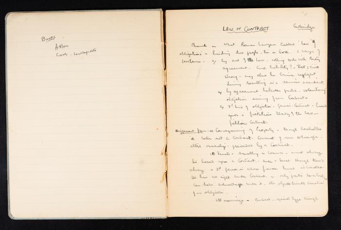 Anwar Nusseibeh's Notebook, Cambridge, October 1933