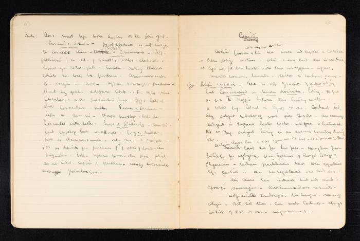 Anwar Nusseibeh's Notebook, Cambridge, October 1933
