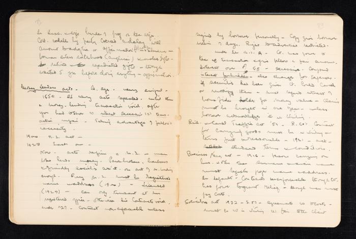 Anwar Nusseibeh's Notebook, Cambridge, October 1933