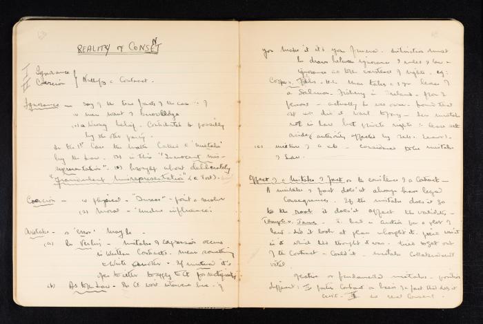 Anwar Nusseibeh's Notebook, Cambridge, October 1933