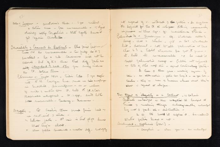 Anwar Nusseibeh's Notebook, Cambridge, October 1933