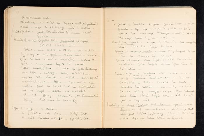 Anwar Nusseibeh's Notebook, Cambridge, October 1933