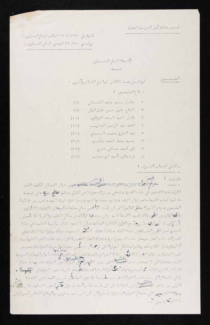 A Defence Paper Presented by Anwar Nusseibeh for the State Security Court 
