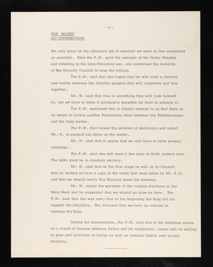 An Official Letter From the Office of the Israeli Prime Minister to Anwar Nusseibeh, Jerusalem, 30 January 1972 
