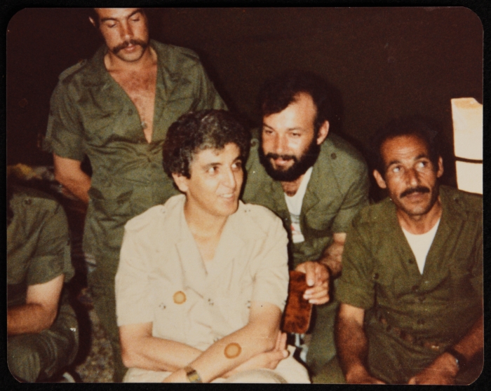 Dr Samir Ghaushe at Arqoub Camp  with a Group of Fighters from the Ranks of the Palestinian Popular Struggle Front