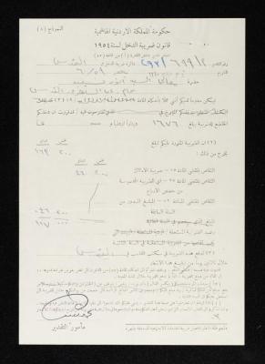 Notification of Evaluating the Income Tax in the Name of Anwar Nusseibeh, 3 May 1960 