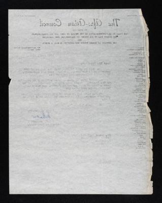 رسالة من السكرتاريا التنفيذية لاتحاد المجلس الأفرو-آسيوي إلى أنور نسيبة، 27 أيار 1960 