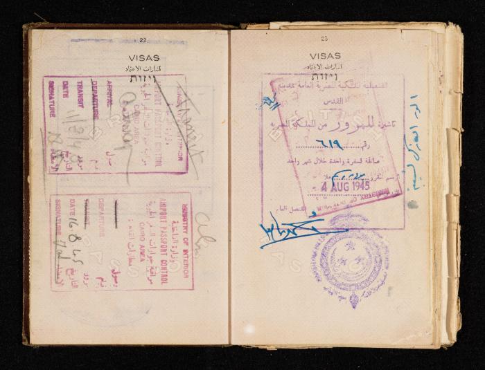 Anwar Nusseibeh's Passport, the Mandate Government of Palestine, 2 November 1940