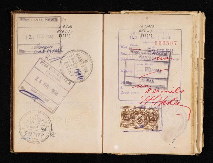 Anwar Nusseibeh's Passport, the Mandate Government of Palestine, 2 November 1940