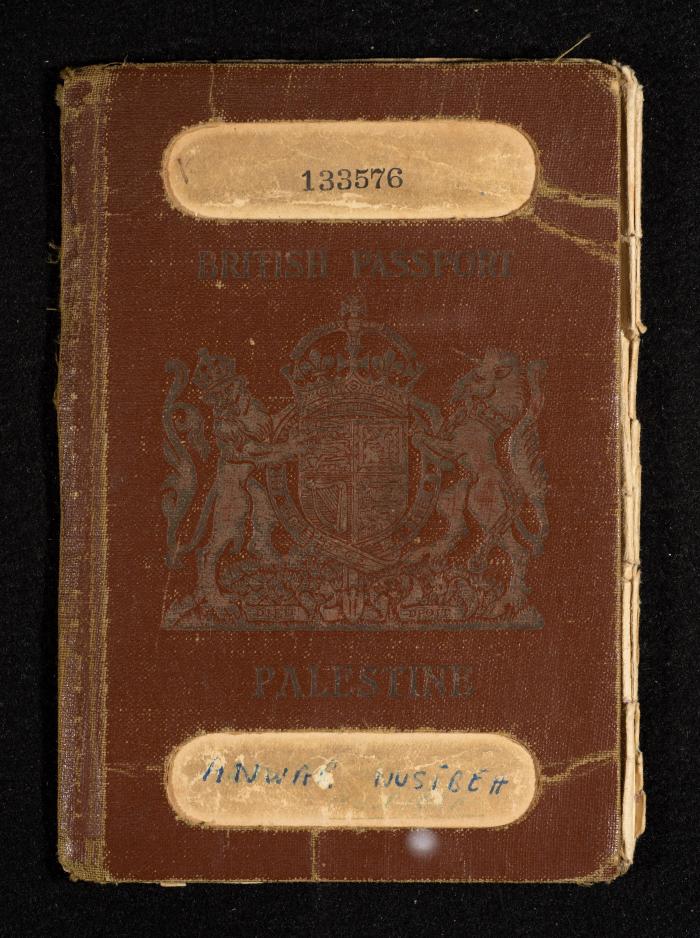 Anwar Nusseibeh's Passport, the Mandate Government of Palestine, 2 November 1940