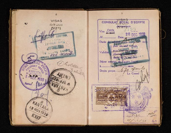 Thuraya al-Ghusein's Passport, the Mandate Government of Palestine, 16 December 1938