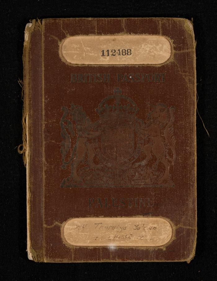 Thuraya al-Ghusein's Passport, the Mandate Government of Palestine, 16 December 1938
